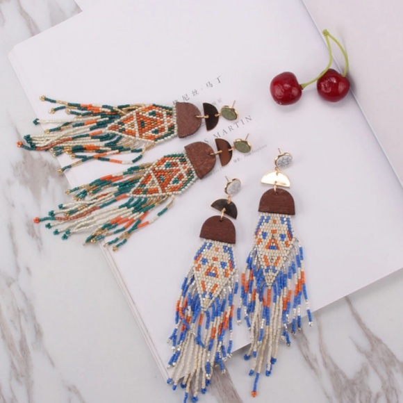 2x1 πHPππ Bohemian Tassel Earrings - Picture 2 of 6